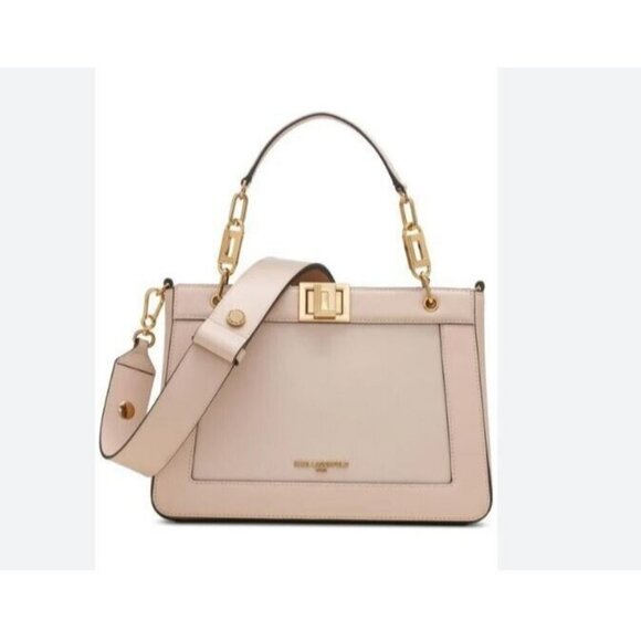 KARL LAGERFELD Paris Ivette small satchel crossbody -Shell/Beige (Has defect) - Picture 1 of 16